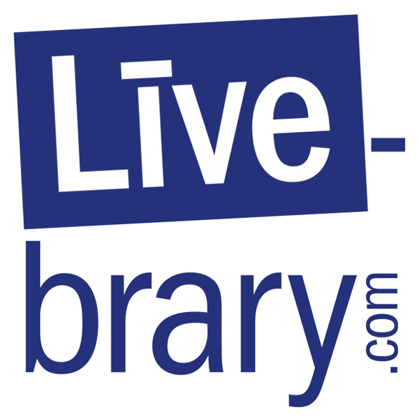 Logo featuring "livebrary.com" in blue and white text